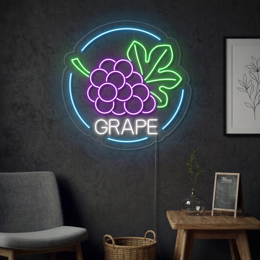 "Grape, Uva" Insegna al neon