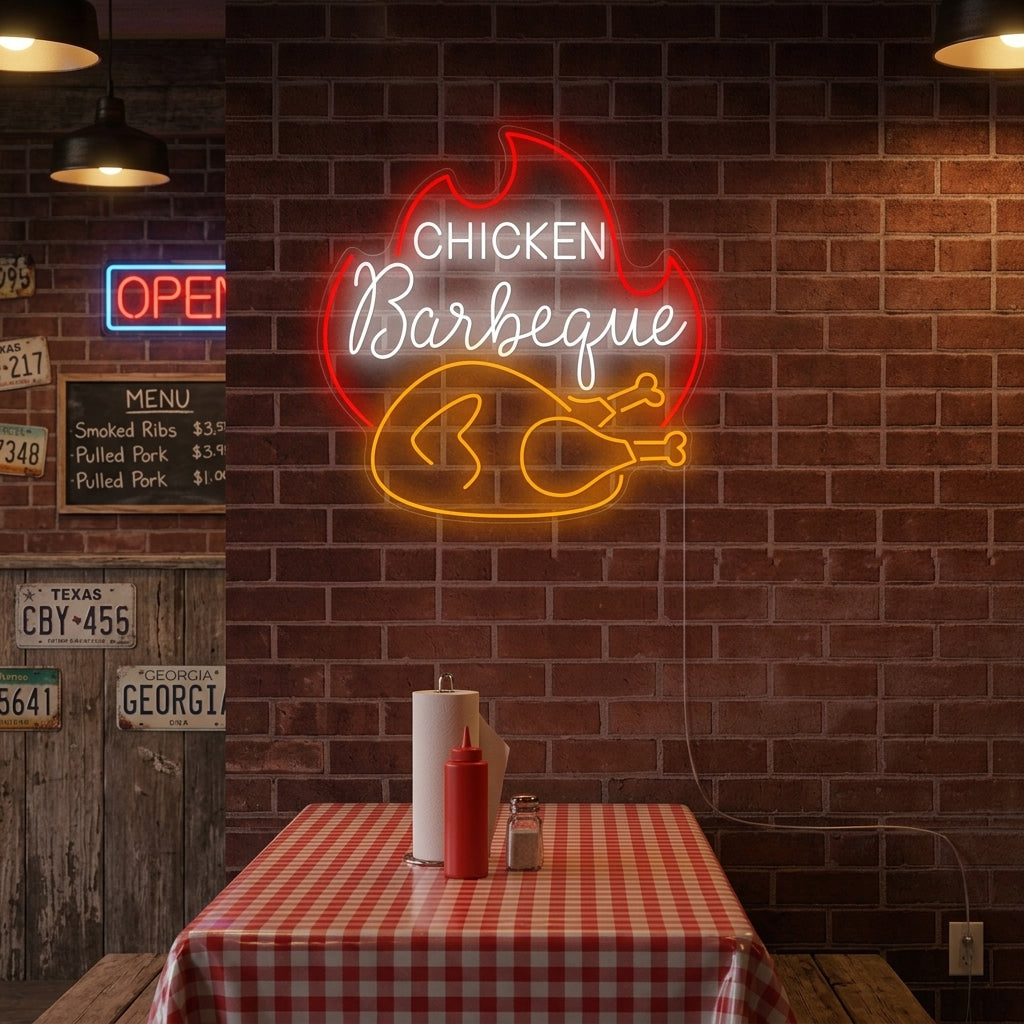 "Chicken Barbecue" Insegna al neon