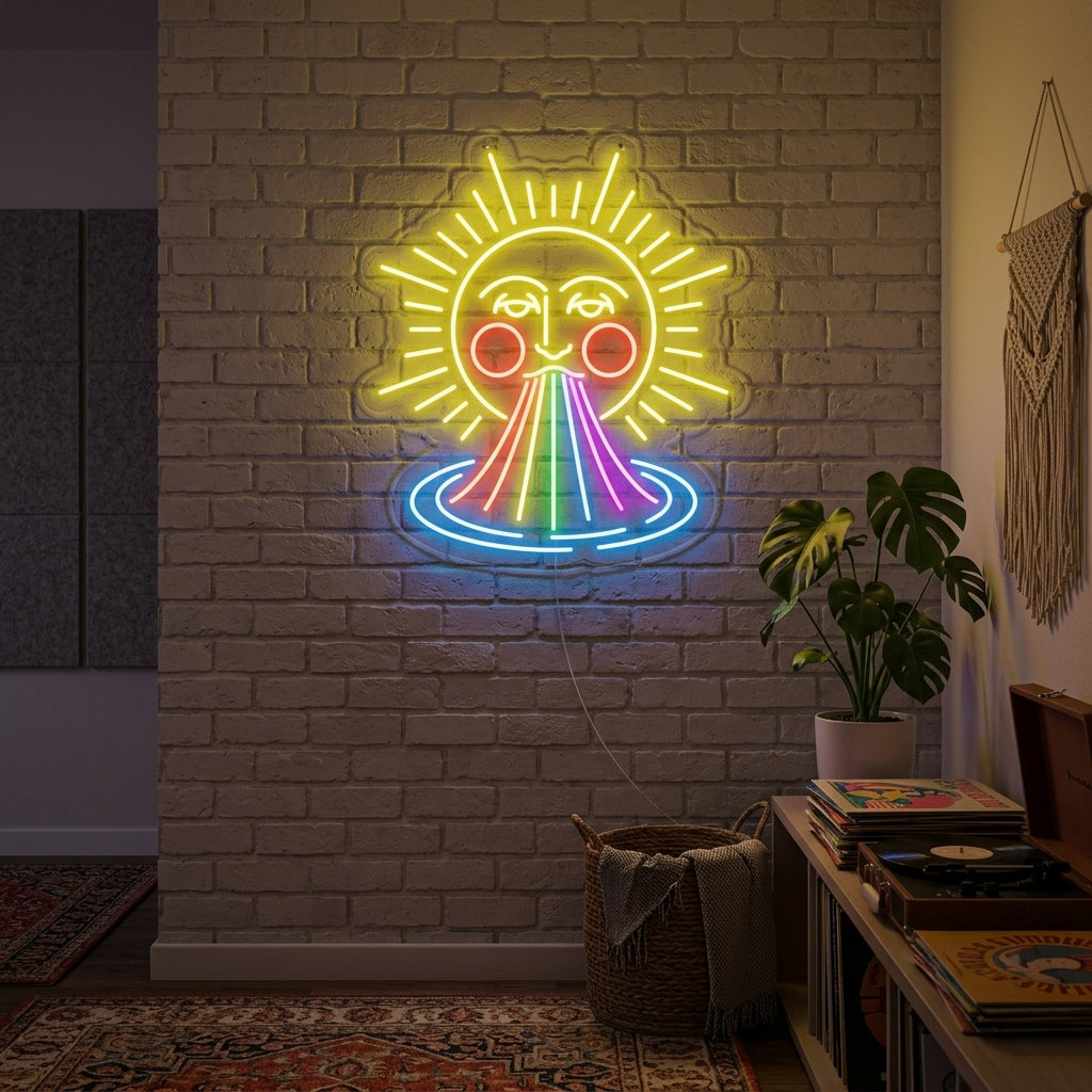 "Arcobaleno sole" Insegna al neon