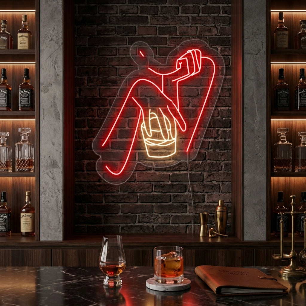"Bar Per Donne Amanti Del Whiskey" Insegna al neon