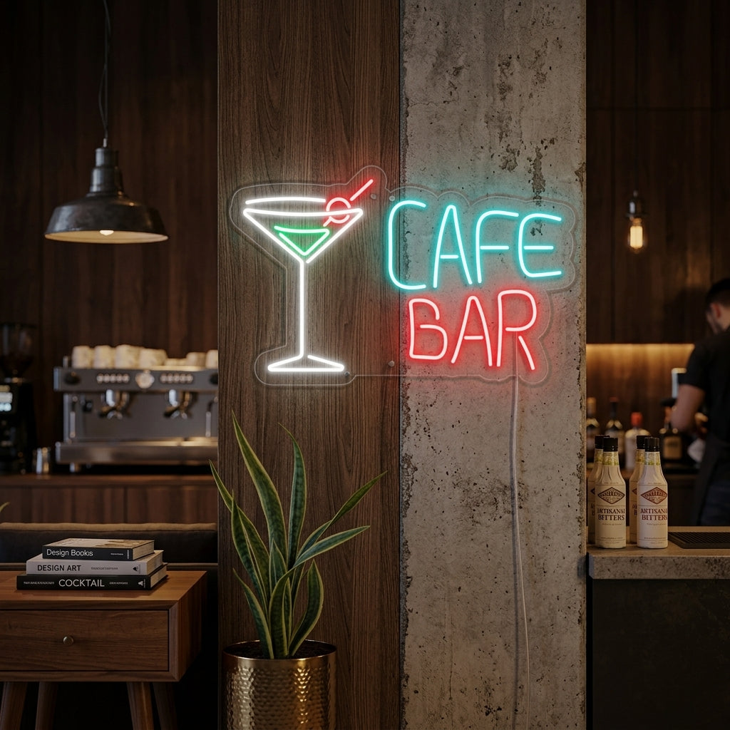 "Cocktailit, Coffee Bar" Insegna al neon