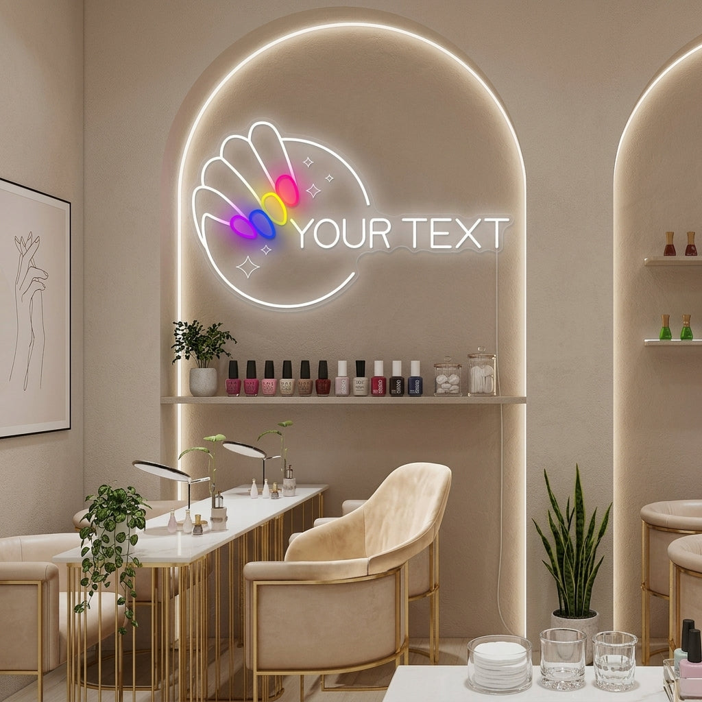"Logo unghie personalizzato" Insegna al neon