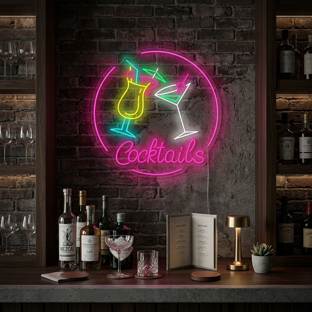 "Cocktails" Insegna al neon