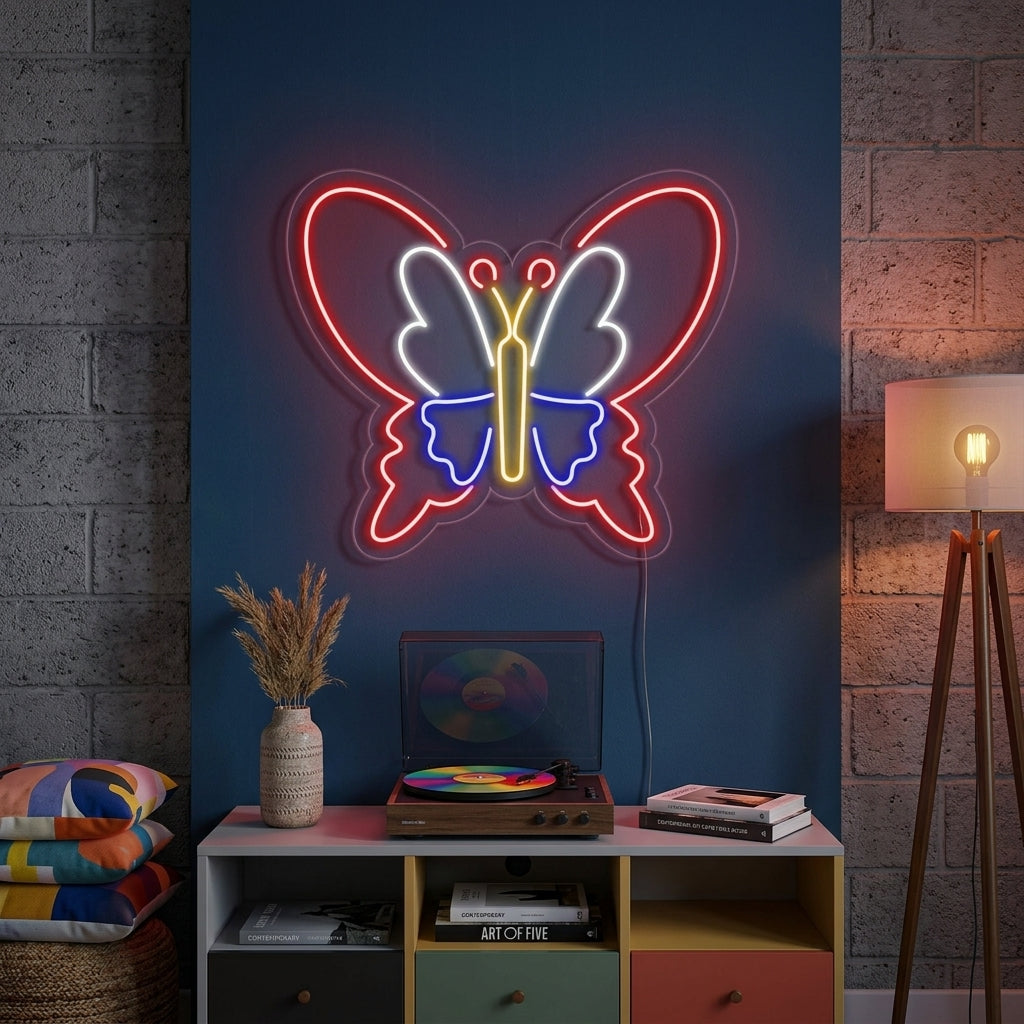 "Farfalla, Decorazione Farfalla, Insetti" Insegna al neon