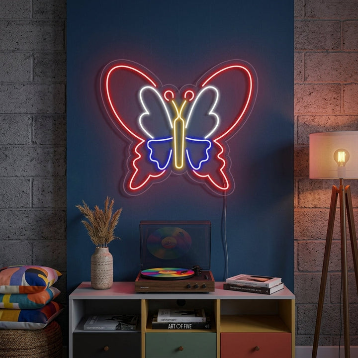 "Farfalla, Decorazione Farfalla, Insetti" Insegna al neon