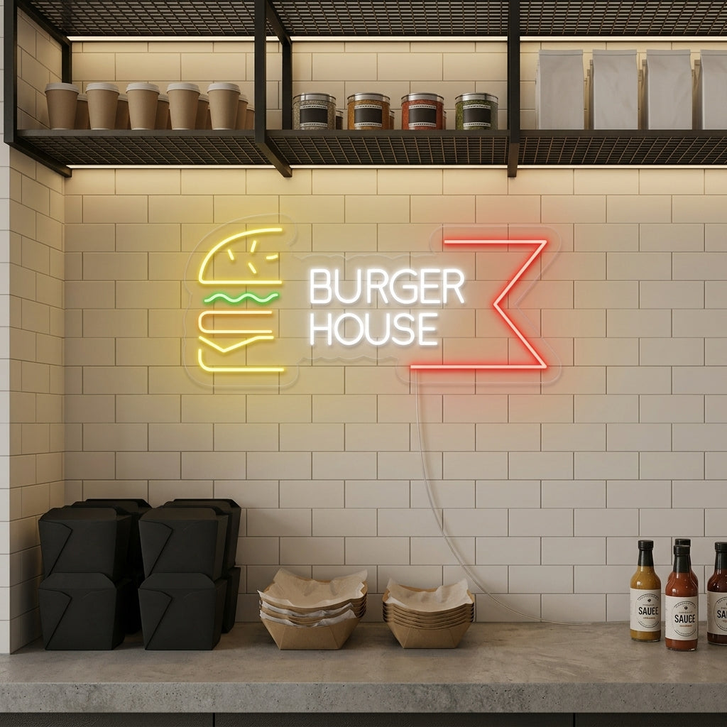 "Ristorante Burger House" Insegna al neon