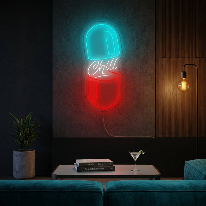 "Chill Pill" Insegna al neon