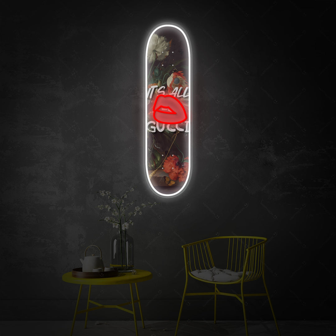 "Skateboard It's All Good" Insegna al neon