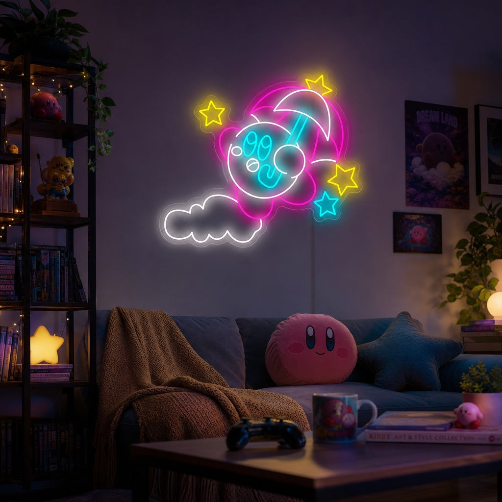 "Ombrello Kirby" Insegna al neon