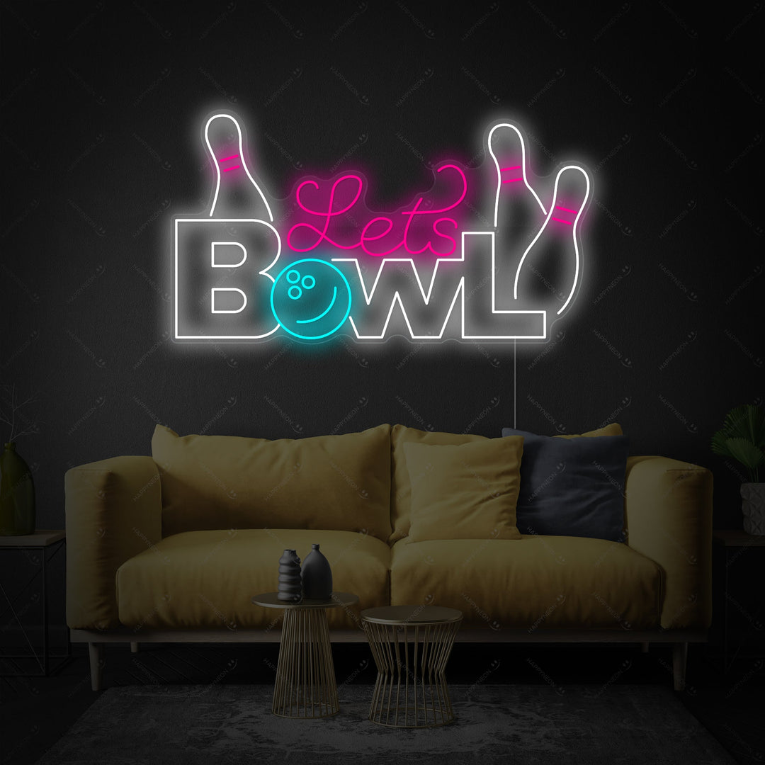 "Lets Bowl" Insegna al neon