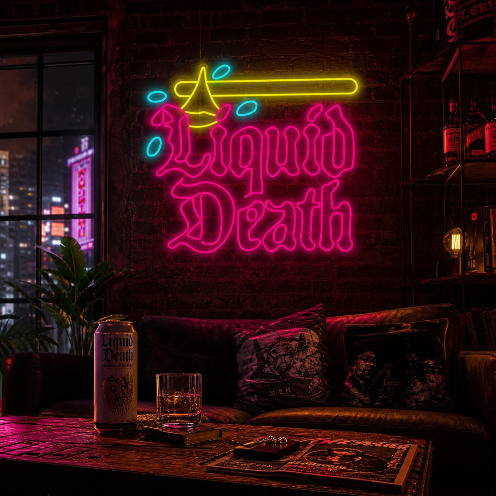 "Liquid Death" Insegna al neon