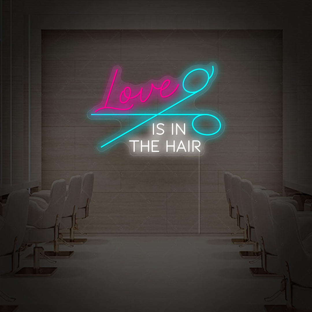 "Love Is In The Hair" Insegna al neon