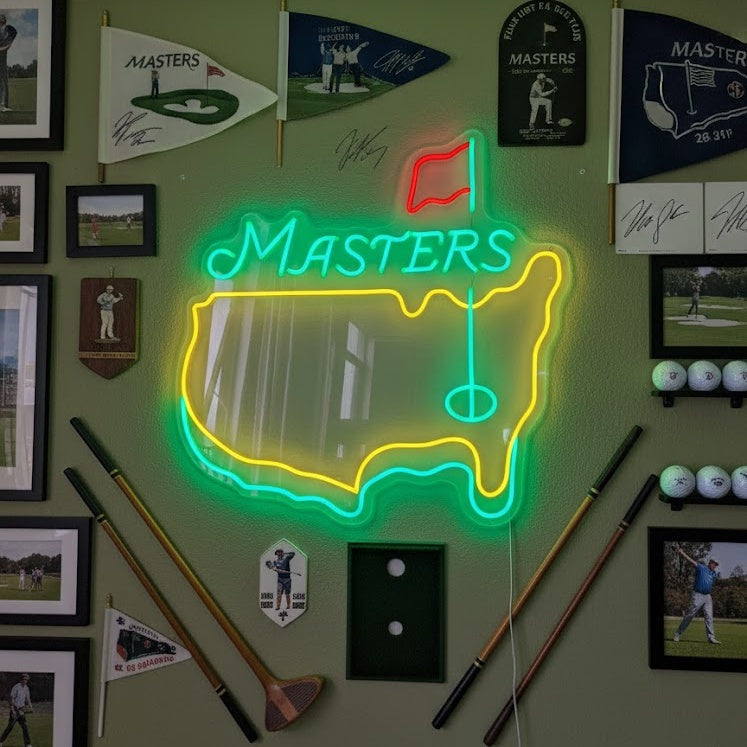 Masters Golf Logo neon LED verde giallo rosso
