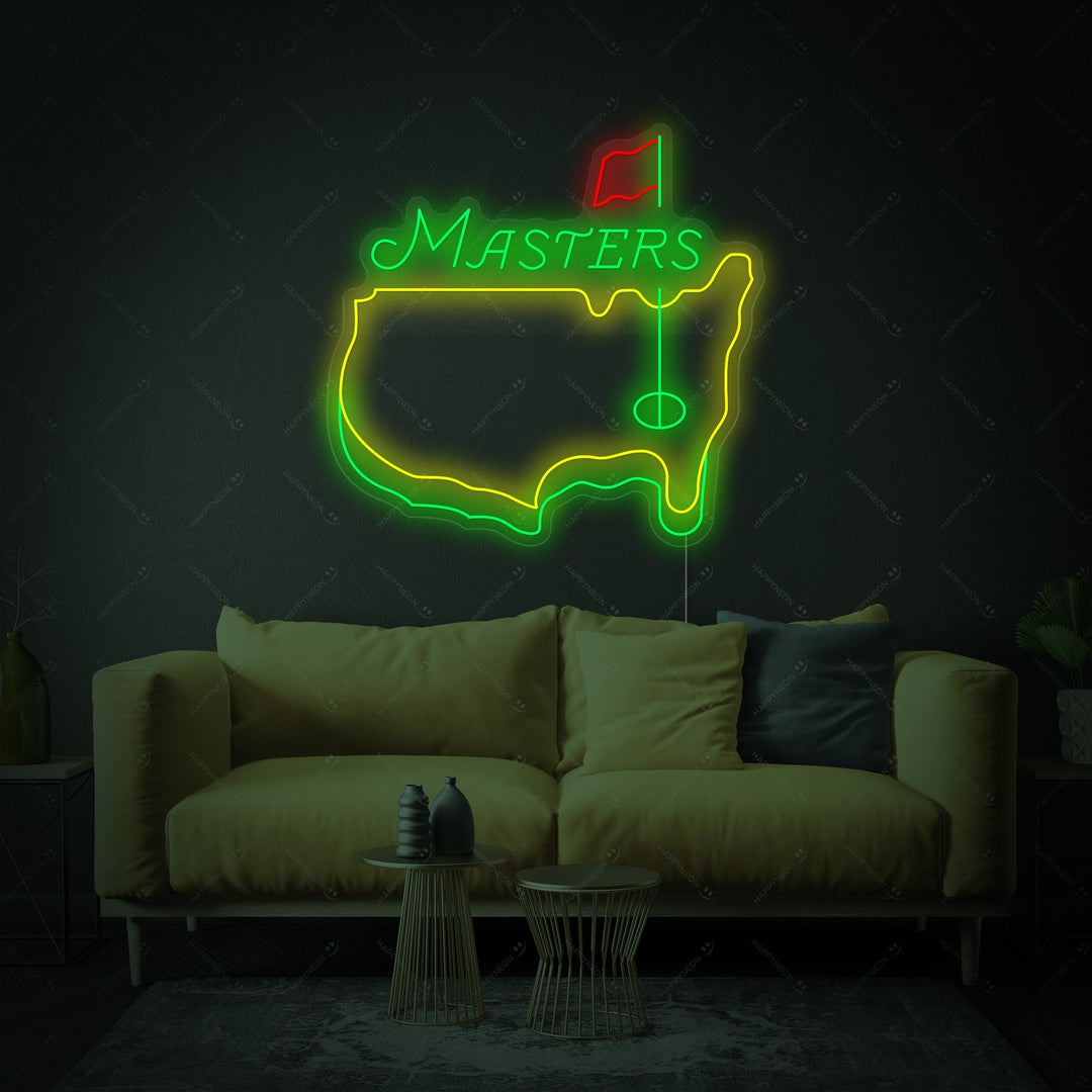 Masters Golf Insegna al Neon, Masters Golf Insegna LED, Golf Decorazione Sportiva