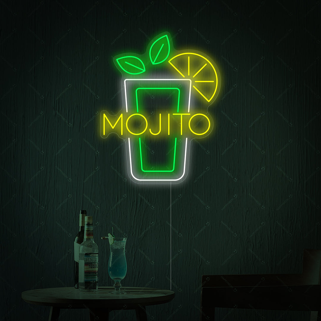 "Bicchiere da vino Mojito" Insegna al neon