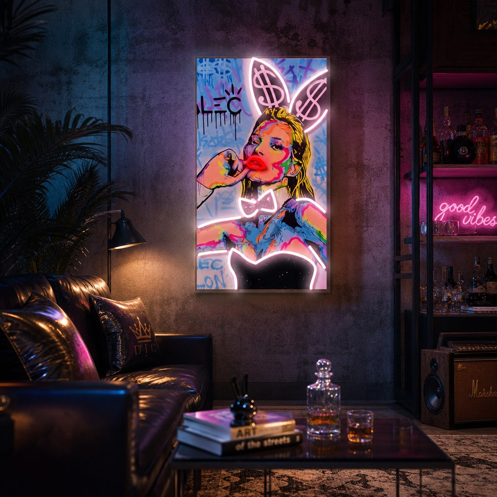 "Coniglietto di Soldi" Insegna al neon