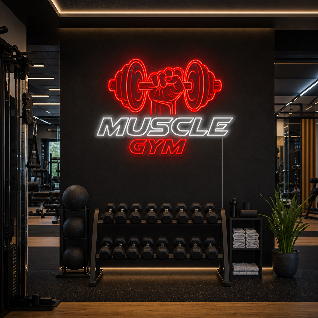 "Muscle Gym" Insegna al neon
