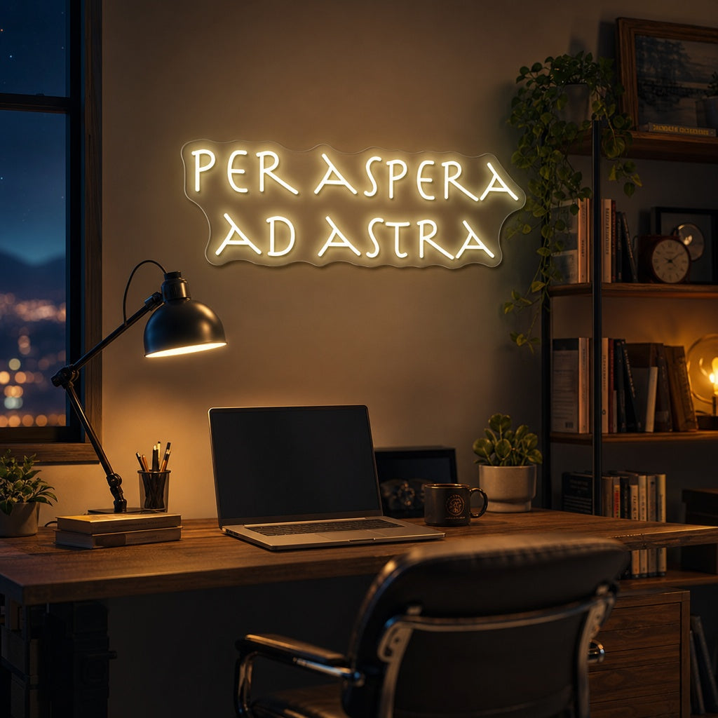 "PER ASPERA AD ASTRA" Insegna al neon
