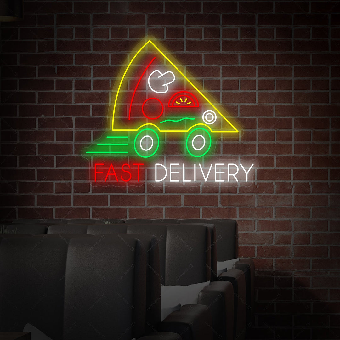 "Pizza Fast Delivery" Insegna al neon