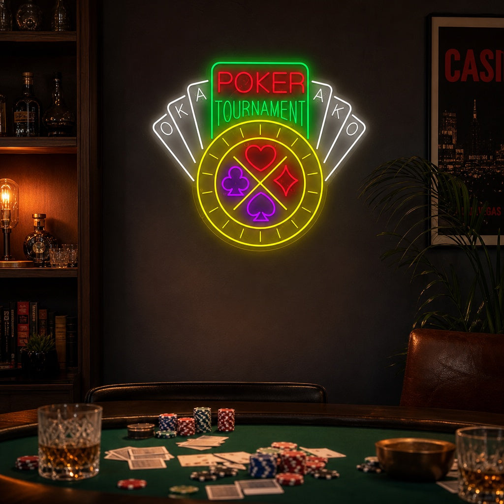 "Poker Tournament" Insegna al neon
