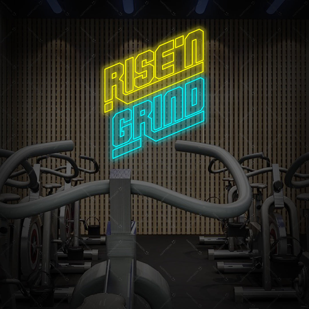 "Rise'n Grind" Insegna al neon