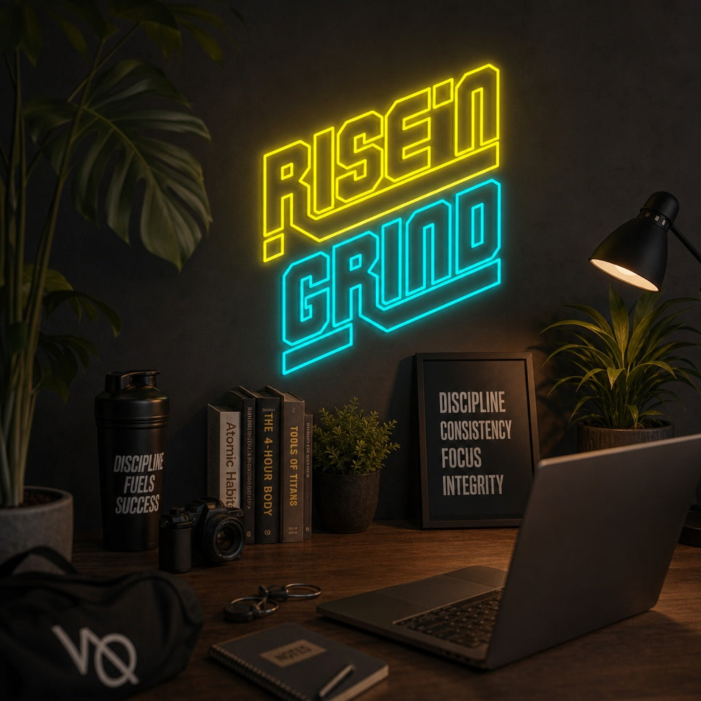 "Rise'n Grind" Insegna al neon