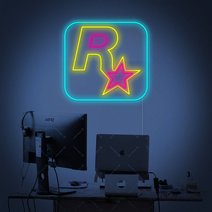 Insegna neon LED Rockstar Games logo