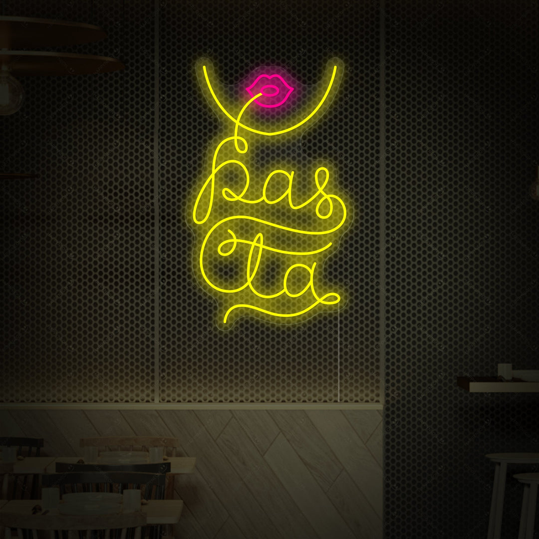 "Labbra sexy con scritte in pasta" Insegna al neon