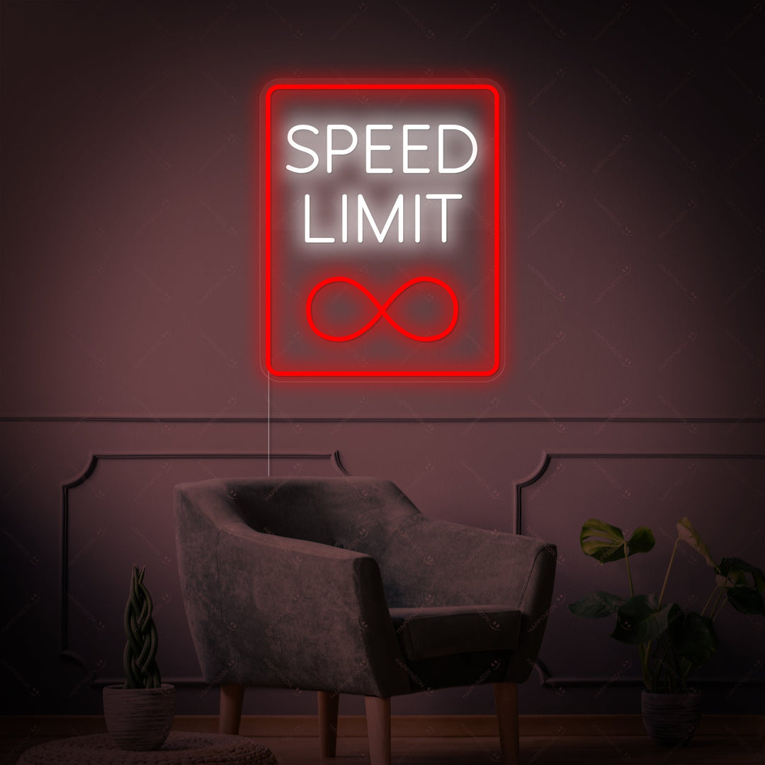 "Speed Limit Infinity" Insegna al neon