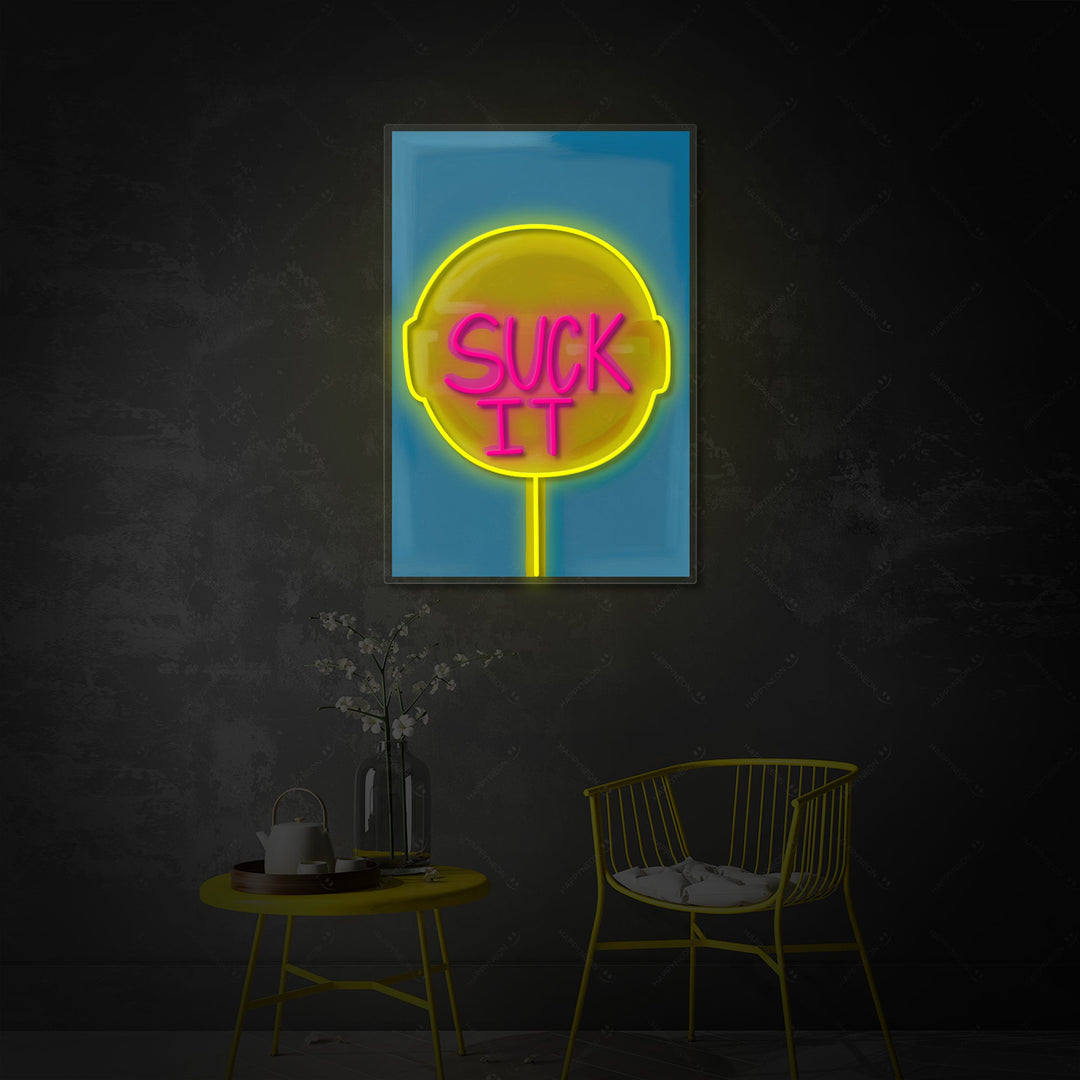 "Lecca-lecca Suck It" Insegna al neon