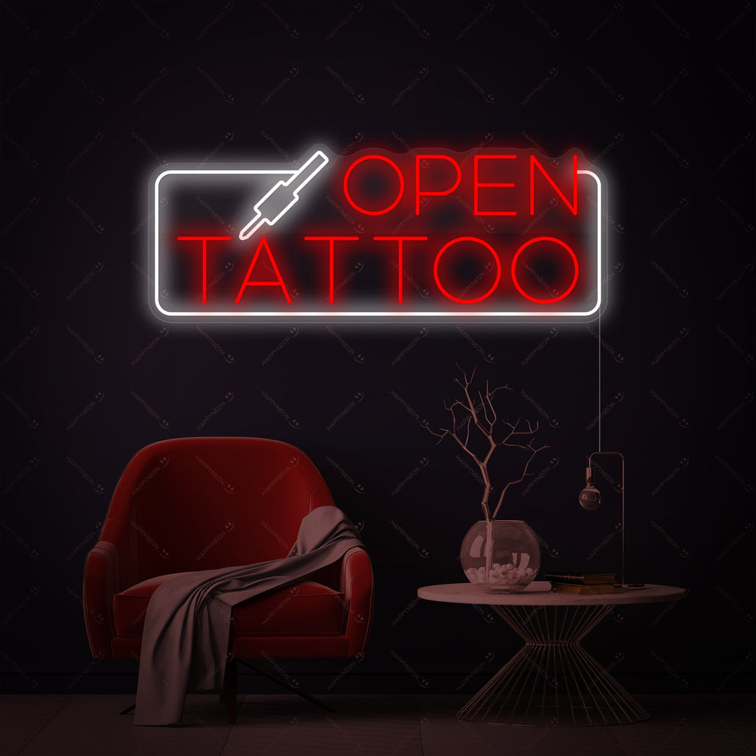 "Tattoo Open" Insegna al neon