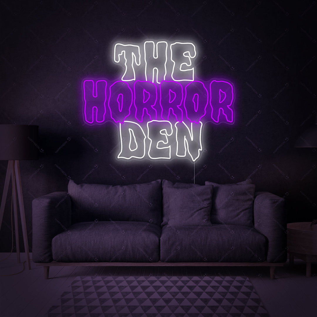 "The Horror Den" Insegna al neon