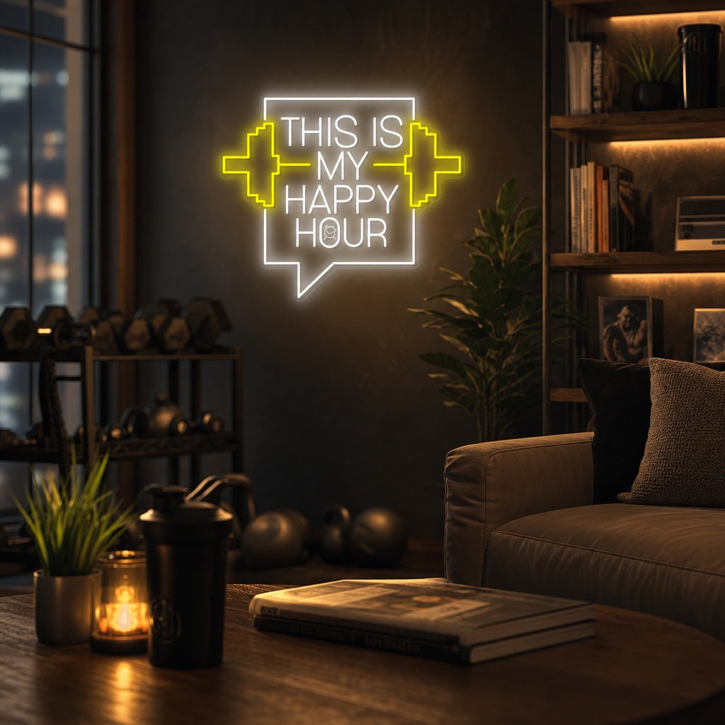 "This Is My Happy Hour" Insegna al neon
