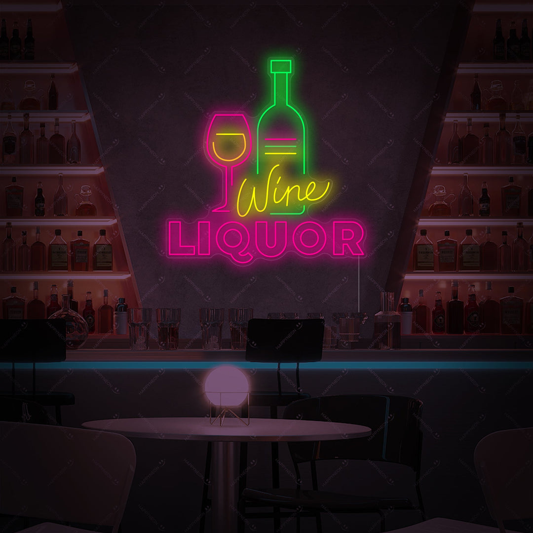 "Wine Liquor" Insegna al neon