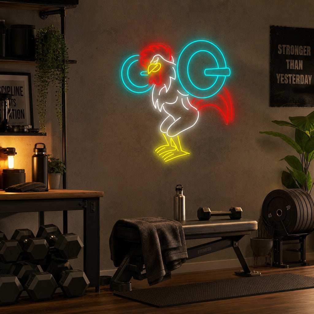 "Allenamento Rooster" Insegna al neon