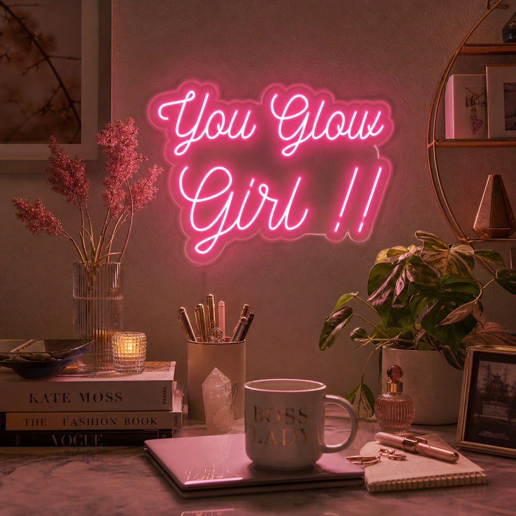 "You Glow Girl" Insegna al neon
