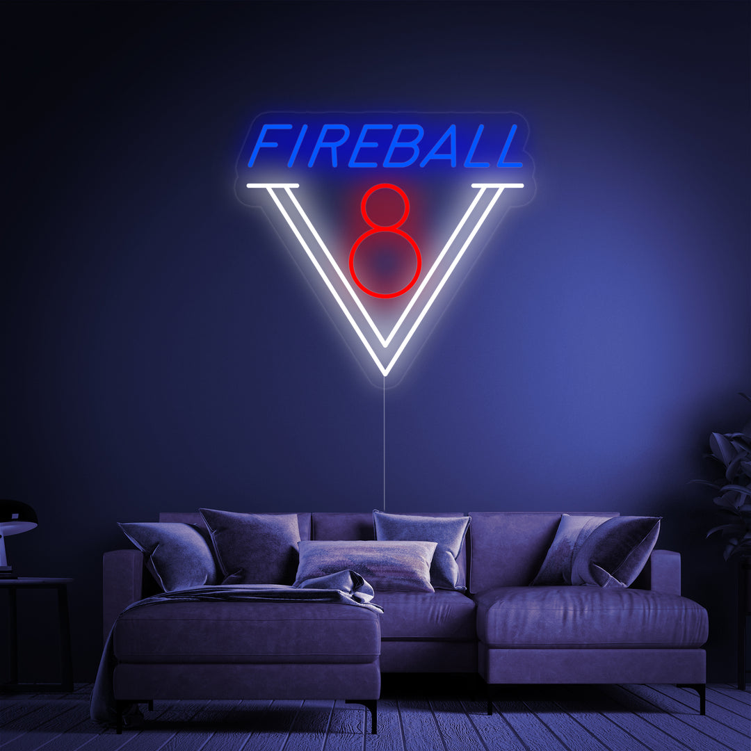 "Auto Fireball V8 Anni '50" Insegna al neon