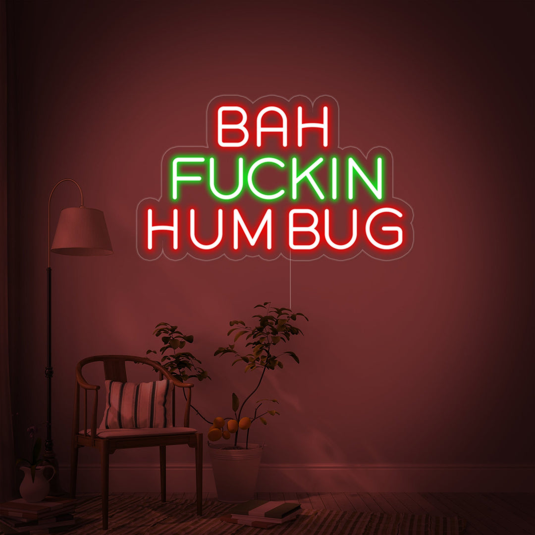 "Bah Fuckin Humbug" Insegna al neon