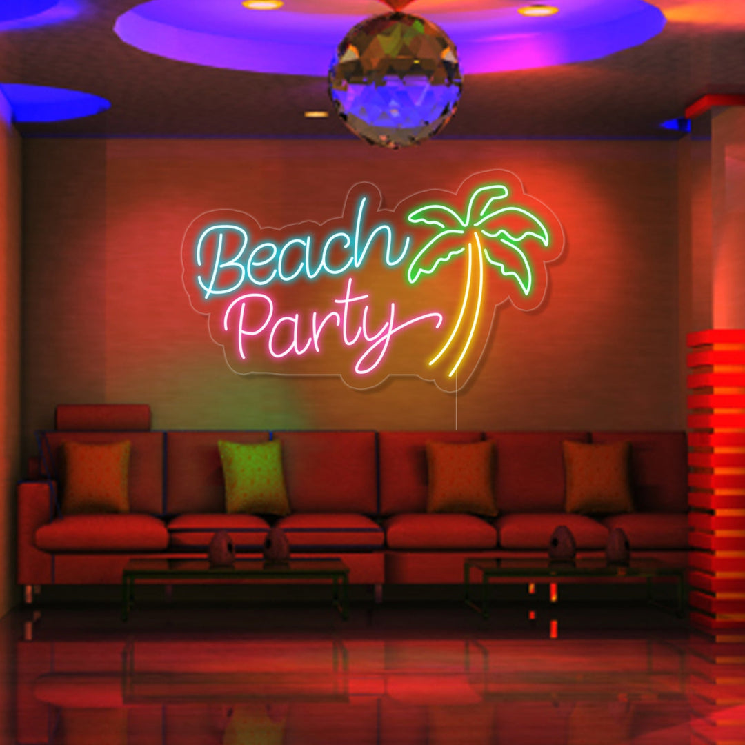 "Beach Party, Palma" Insegna al neon