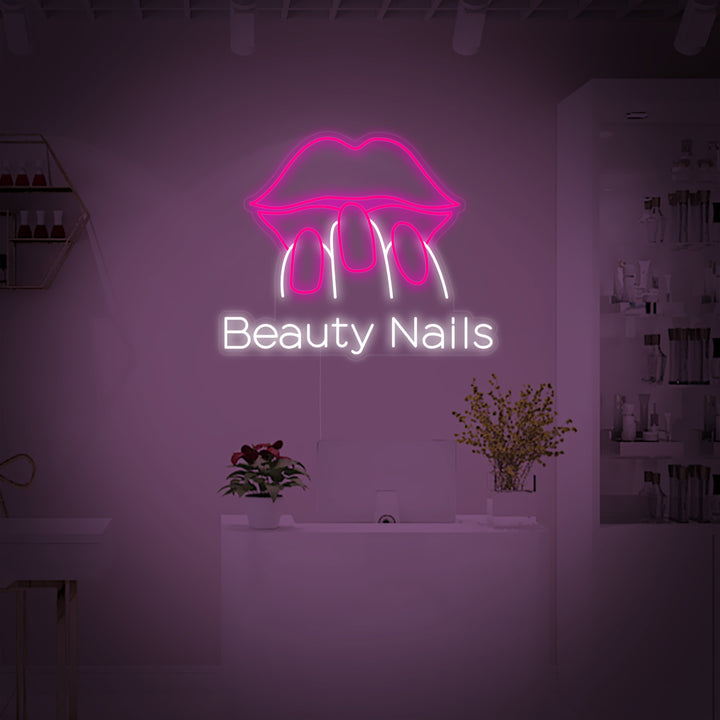 "Beauty Nails" Insegna al neon
