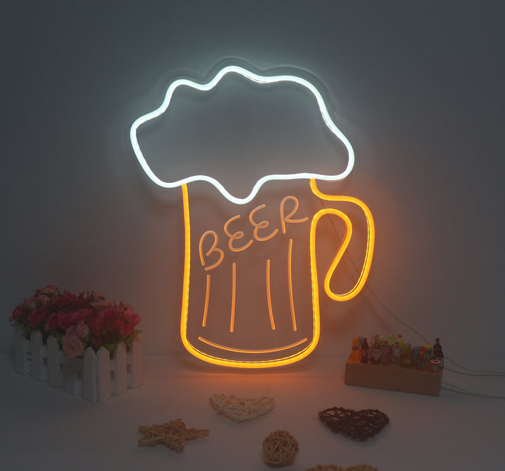 "Beer, Boccale di Birra" Mini Insegna al neon