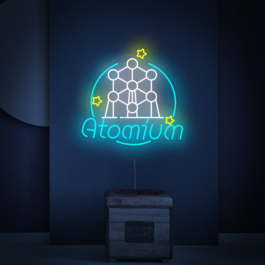 "Atomium A Bruxelles In Belgio" Insegna al neon