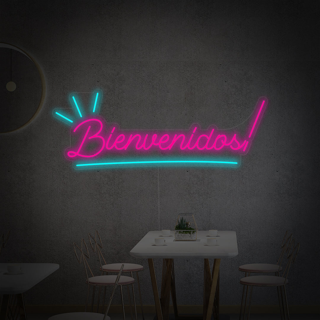 "Bienvenidos" Insegna al neon