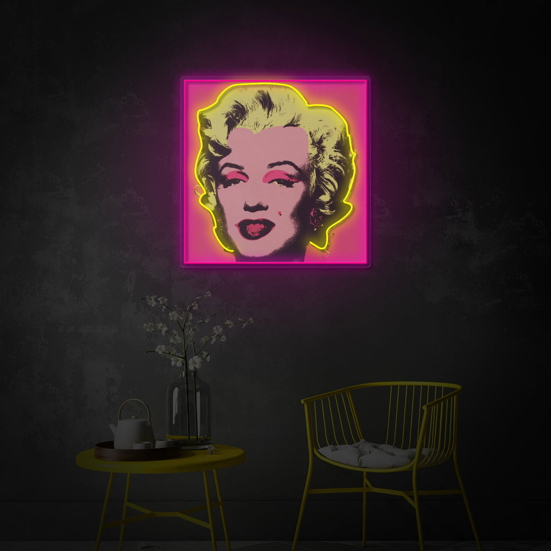 "Bionda Capelli, pop art" Insegna al neon a LED stampata con UV