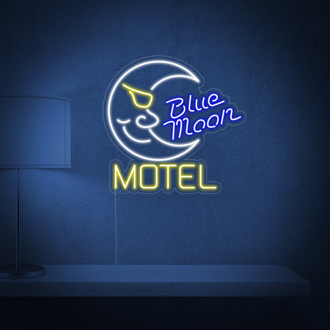 "Blue Moon Motel, Albergo" Insegna al neon