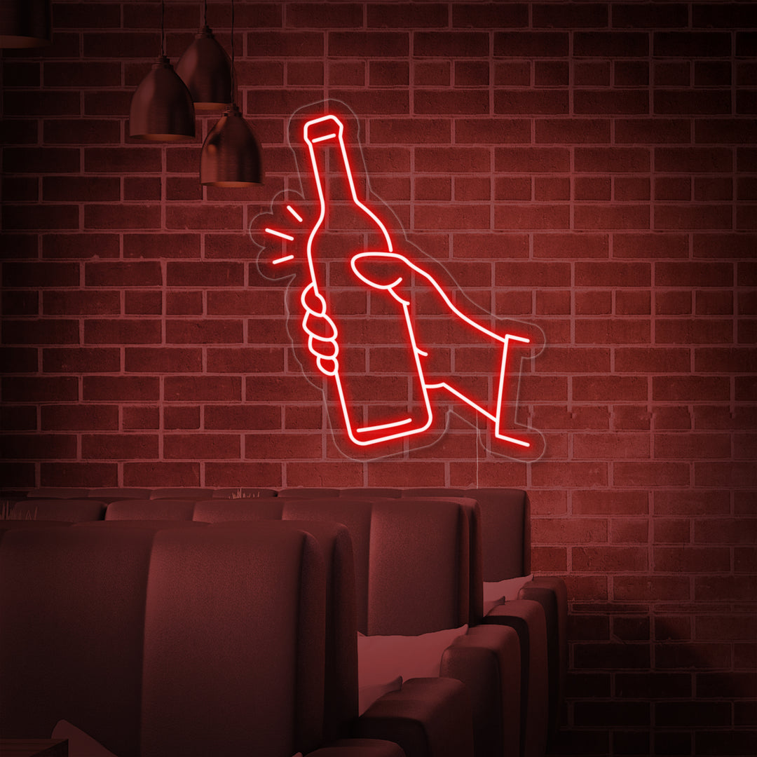 "Bottiglia Di Vino" Insegna al neon