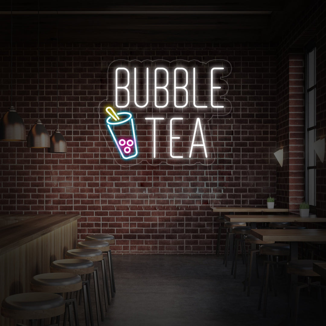 "Tazza, Bubble Tea" Insegna al neon