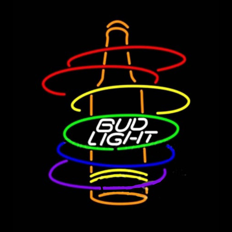 "Bud Light Rainbow Bottle" Insegna al neon