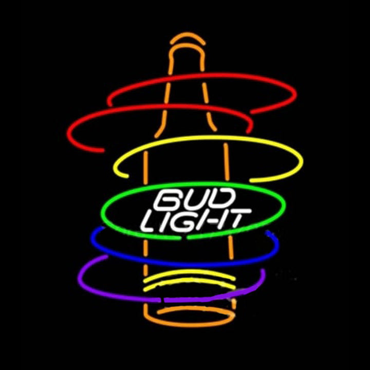 "Bud Light Rainbow Bottle" Insegna al neon