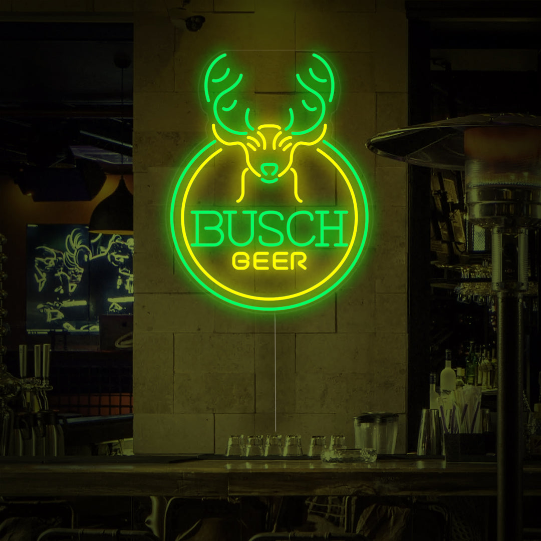 "Birra E Bar A Testa Di Cervo" Insegna al neon